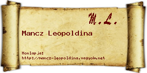 Mancz Leopoldina névjegykártya